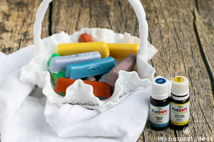 bathtub crayons in basket