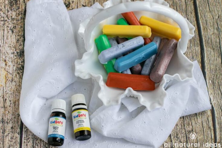 DIY bath crayons with kid safe essential oils