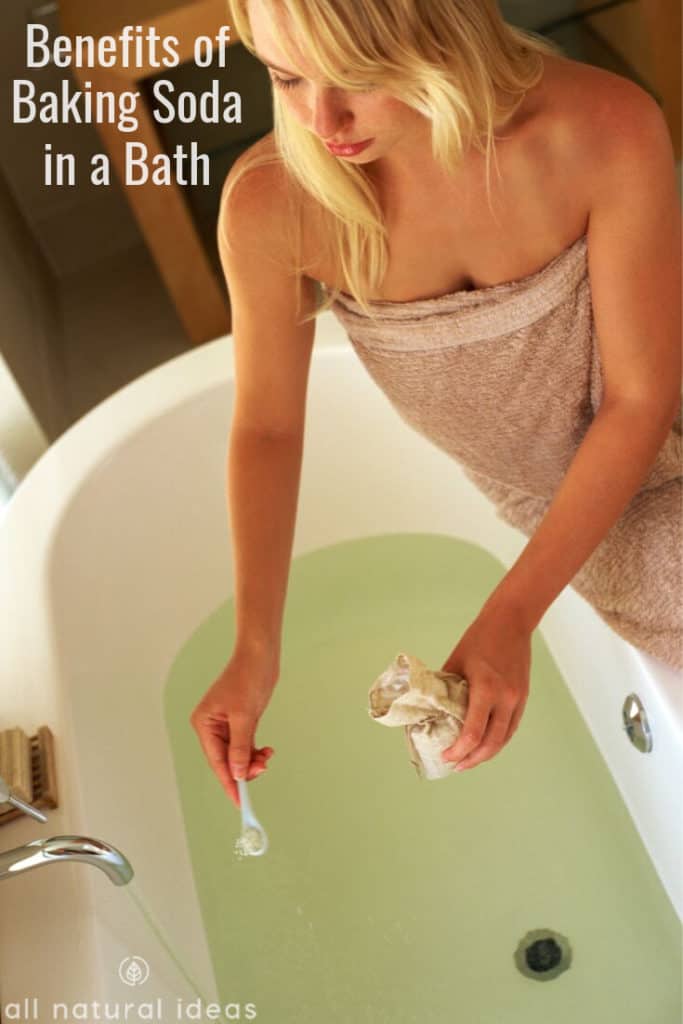 adding baking soda to bath