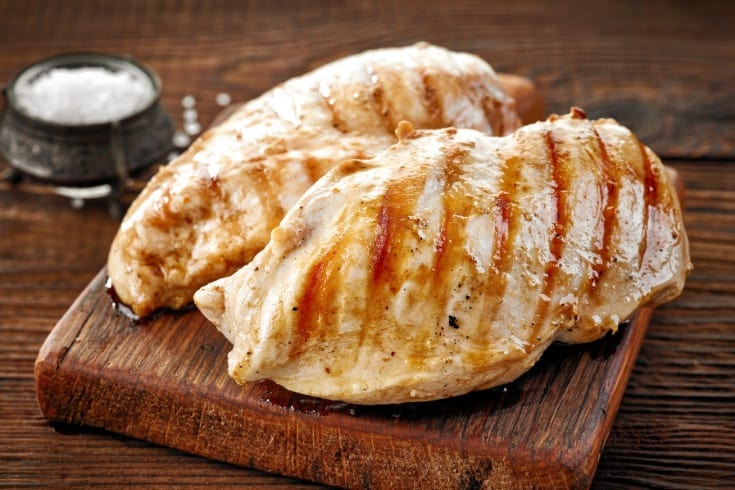 grilled chicken on board